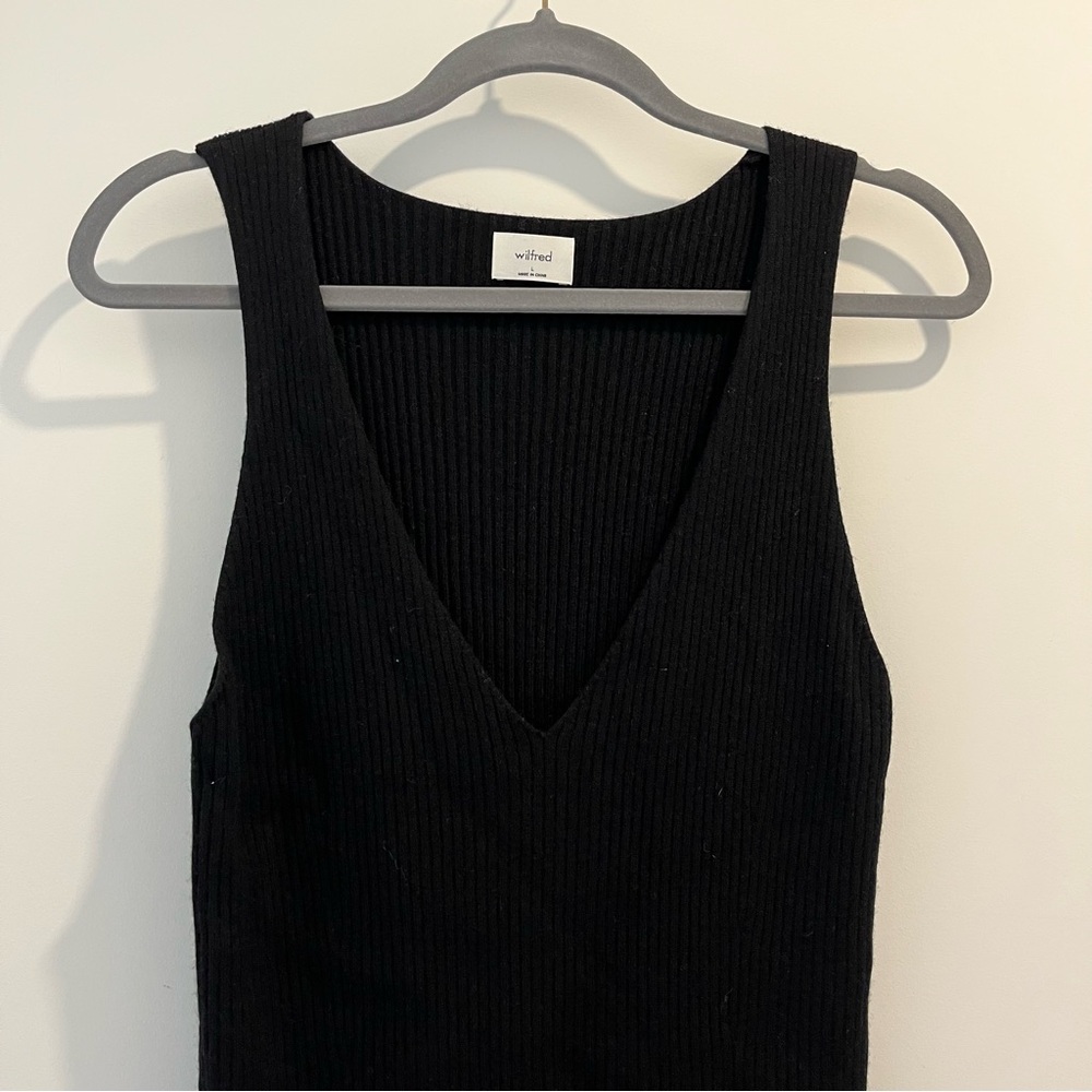 Aritzia Black Wilfred Sheffield Lyocell  Dress Size Large
